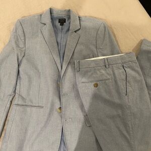 Boys JCrew Chambray Blue Sport Coat and pants suit